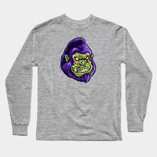 Zombie Gorilla Head Long Sleeve T-Shirt